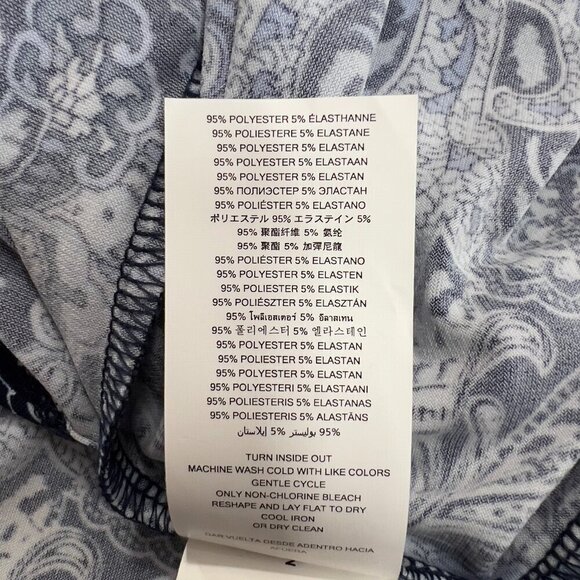 Michael Kors Plus Arabesque Paisley Navy Blue Sleeveless Maxi Sun Dress 2X NWT - Picture 11 of 13